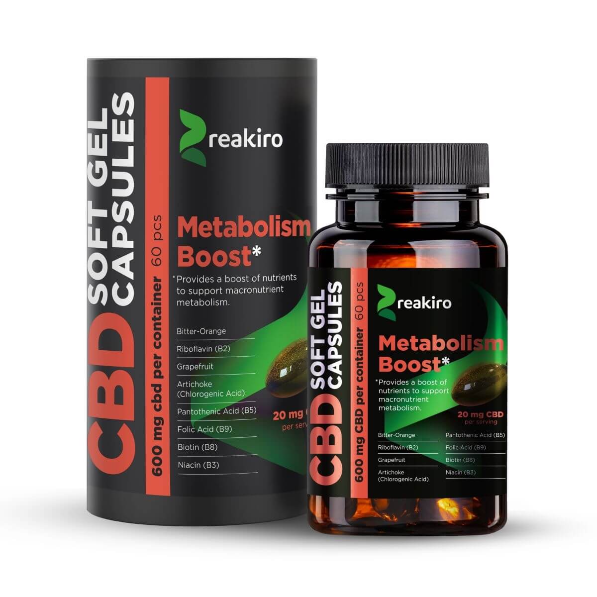 REAKIRO Anyagcseresegítő CBD Kapszula 600 mg 60 db